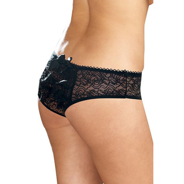 Panty taille basse, ouvert, fronces au dos - DG1300XBLK Reconditionné