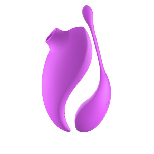 Vibromasseur clitoridienne à picots par aspiration avec son œuf vibrant à distance purple - 0-B0009PUR